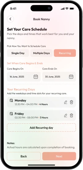 Book Nanny Screen