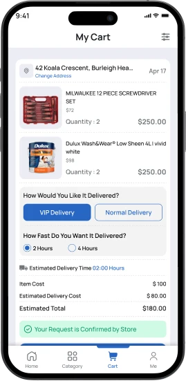 Place Order Screen