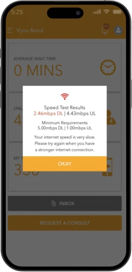 Speed Test Result Screen