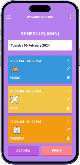 Schedule Screen