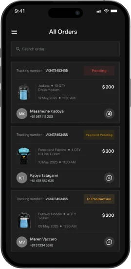 Order History Screen