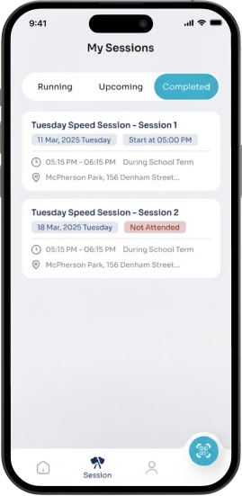 My Sessions Screen