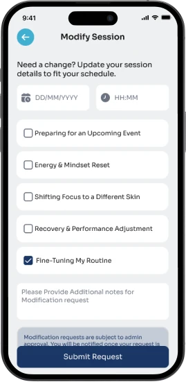 Modify Session Screen